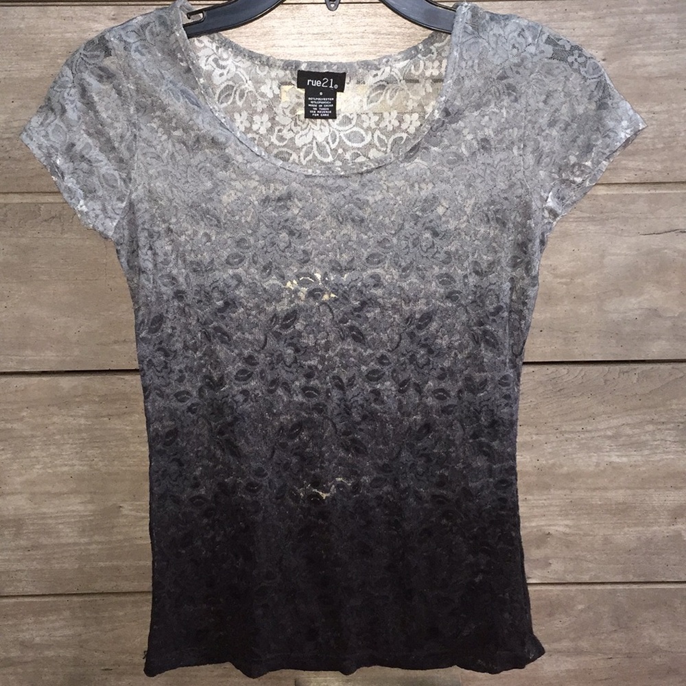 Grey Ombré Lace Shirt.